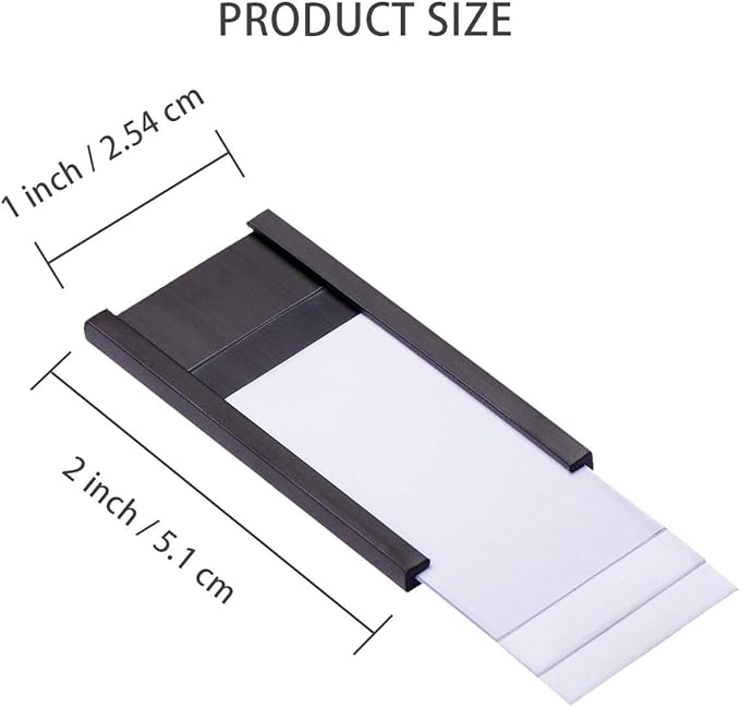 Eeoyu Magnetic Label Holders with Magnets Magnetic Data Card Holders with Clear Plastic Protectors for Metal Shelf, Whiteboard, Set of 30 (1 x 2 Inch)