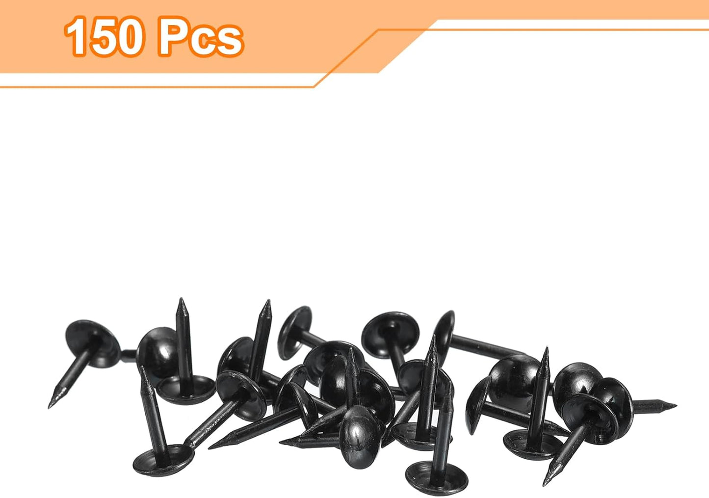 uxcell Upholstery Tacks Nail Pins Furniture, 100Pcs 7x13mm Thumb Tack Pins Assortment Kit Carbon Steel for Home Sofa DIY Decorative Nail Heads Nails, Black