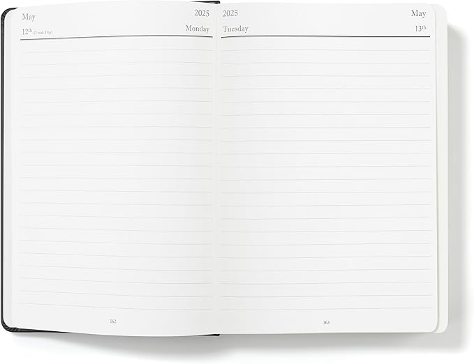 Wykeham's Executive 2025 Daily Journal Planner – Customization Available (Personalized Black, 8.5"×5.5")