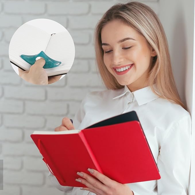 Thumb Book Page Holder for Reading 2Pack，Starry Ring Opener Bookmark，Readers Reading Finger Holder Book Lovers Gifts (Green, Purple)