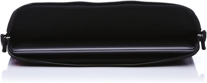 14 Inch Neoprene Laptop Sleeve Case Bag with shoulder strap For 14" Notebook/MacBook/Ultrabook/Chromebook (Grey cat with blue eyes)