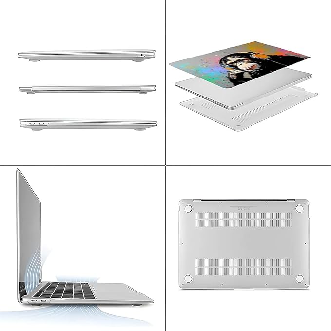 Compatible with 13.3 Inch MacBook Retina A1425/A1502, Music Monkey with Headphone Hard Plastic Shell Cover Case