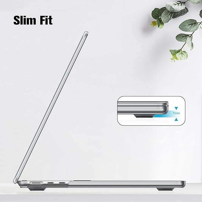 Fintie Case for MacBook Air 13.6 Inch A3113 A2681 (2022 2023 2024 Release) - Snap On Hard Shell Cover for MacBook Air 13.6" M2 M3 Chip with Liquid Retina Display and Touch ID (Frost Gray)