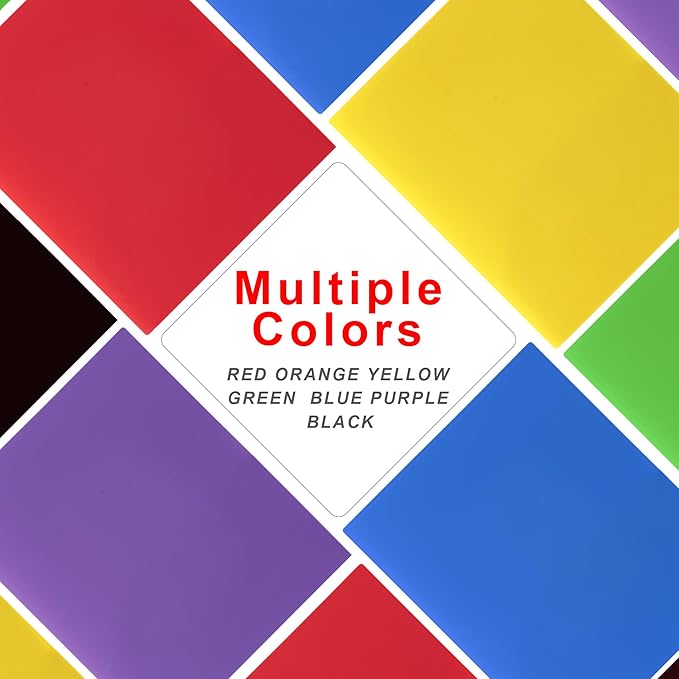 Plastic Folders with Pockets (7 Pack, Black), Durable Heavy Duty File Folders with Business Card Slot, 2-Pocket Folder for Schoolwork & Office,Letter Size