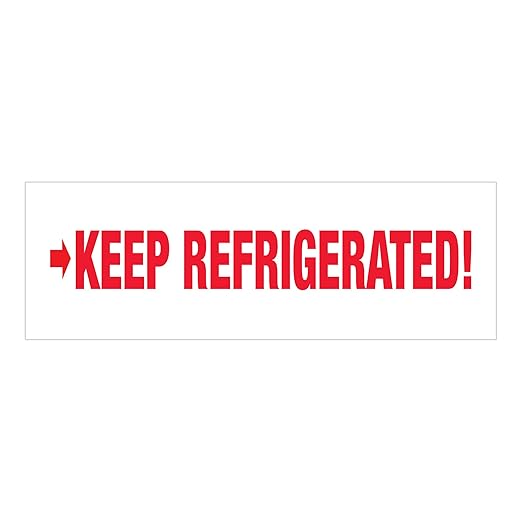 Aviditi Tape Logic 2 Inch x 110 Yard 2.2 Mil Red/White, Heavy Duty Packing Tape, "Keep Refrigerated" 18 Pack, Perfect for Packing, Shipping, Moving, Home and Office