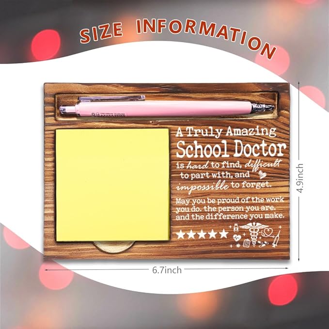 Thank You Gift for School Doctor, Doctor Appreciation Gifts for Women Men, Going Away Gift Retirement Gift for School Doctor, Best School Doctor Gift Self-Stick Note Pad Holders-DW45
