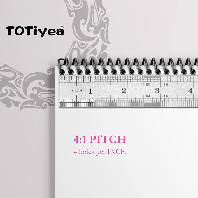 TOTiyea 50 Pack Plastic Binding Coils,215 Sheet Capacity,25mm (1") Binding Spirals,4:1 Pitch Letter Size (8.5x11 Inches) Black Plastic Binding Spirals