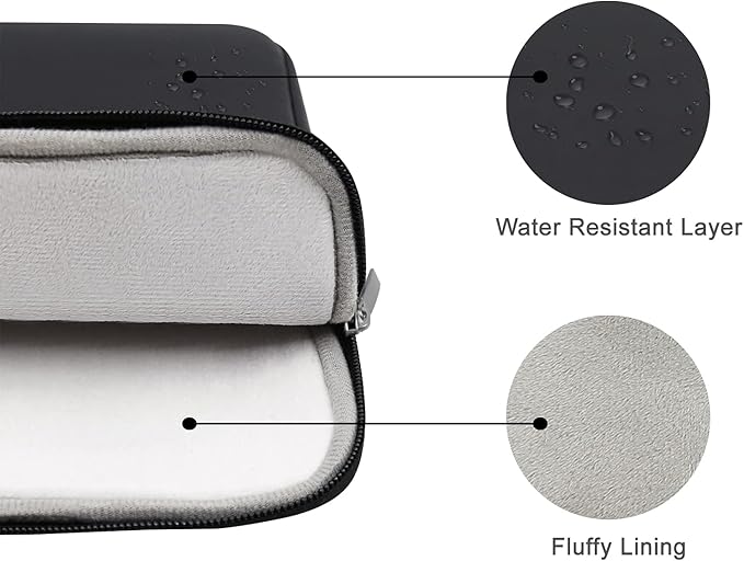 RAINYEAR 13 Inch Laptop Sleeve Soft PU Leather Case Water Resistant Padded Cover Bag Compatible with 2021 2022 MacBook 13.6" M2 A2681 13.3" A2338 Air Pro M1 A2337 A2159 A2179 A2251 A2289(Black)