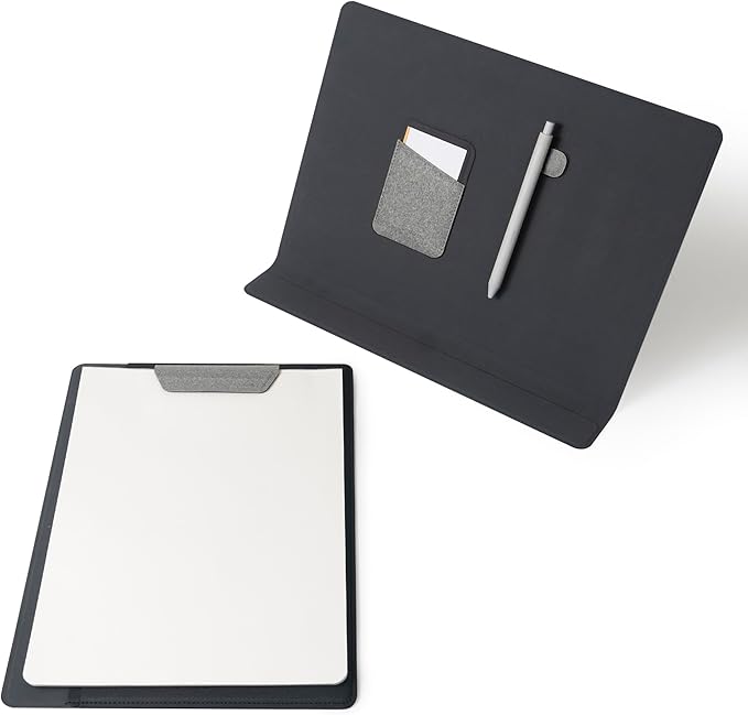 LHiDS Creative Folio 2.0 with Stand, Business Portfolio Resume, 3-in-1 Padfolio with Magnetic Accessories, Work as Notebook Cover, Clipboard, Organizing Board for Home and Office (Gray, A4/Letter)