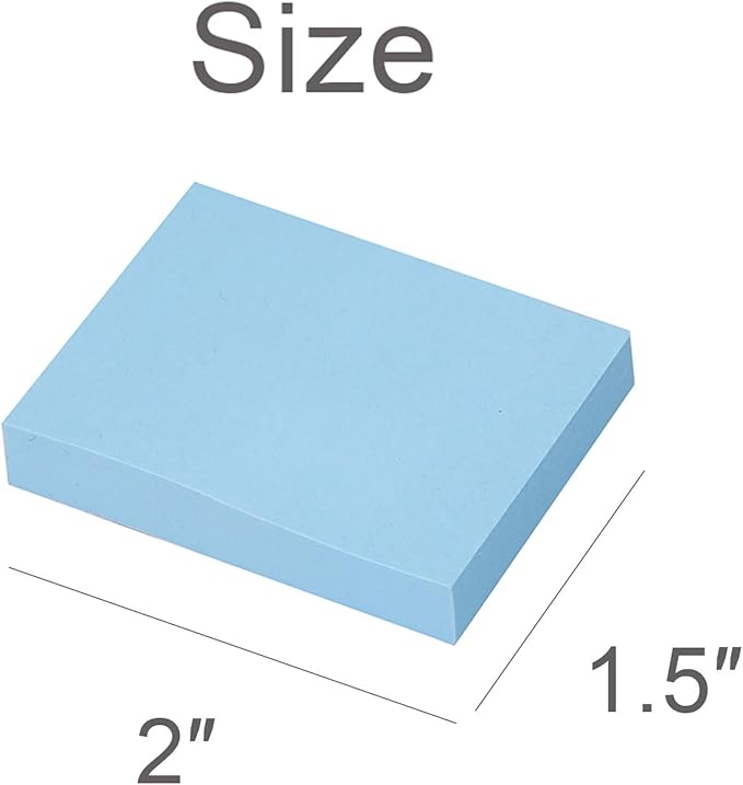 Vanpad Sticky Notes 1.5x2 Inches, Light Colors Self-Stick Pads, 24 Pack, 75 Sheets/Pad