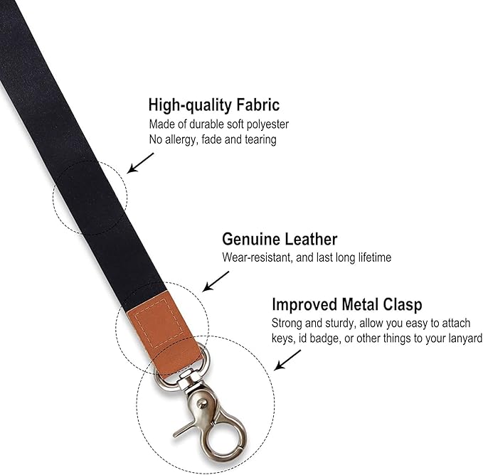 Lanyard, Long Neck Lanyard Key Lanyard, Id Badge Lanyard for Women and Men, Cute Cool Lanyard Strap for Car Keys, Card Holder, Whistle, Keychain, Wallet (Orange)