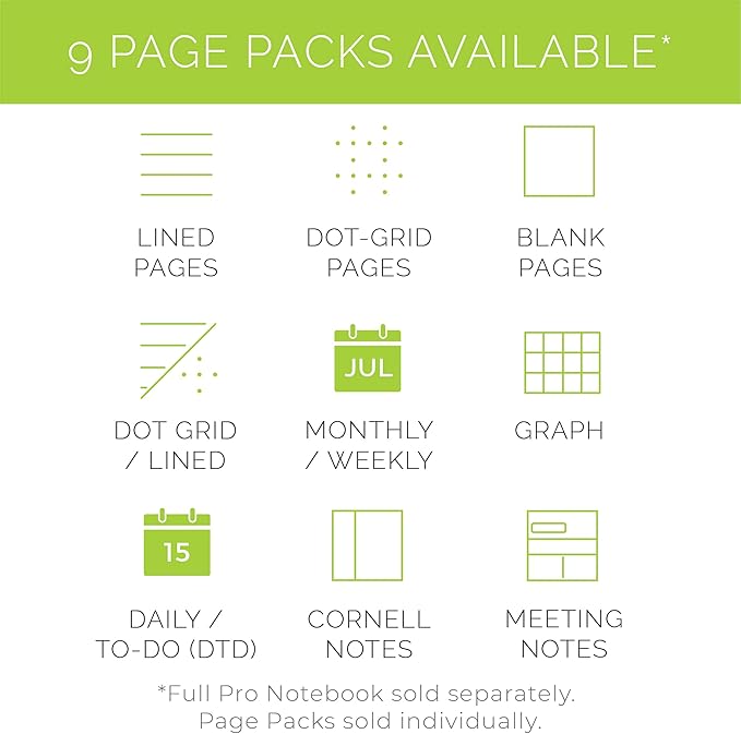 Rocketbook New Pro Monthly/Weekly Planner Page Pack | Scannable Pro Pages for To Do Lists and Agendas - Write, Scan, Erase, Reuse | 20 Sheets | Letter Size: 7.8 in x 10.5 in