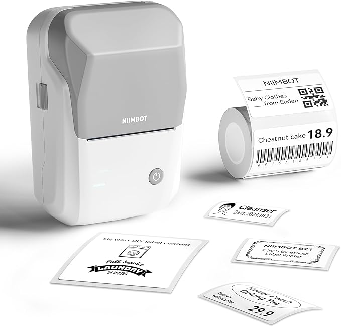 NIIMBOT B1 Label Maker Machine with Tape, Thermal Label Printer Easy to Use for Office, Home, Business, 2 Inch Label Maker with 2'' x1.18'' Labels-230pcs/Roll