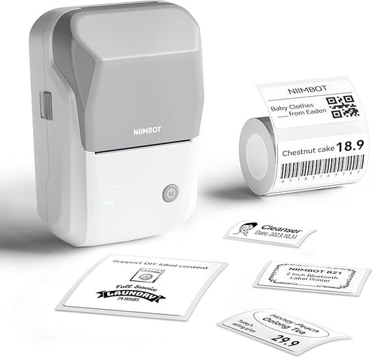 NIIMBOT B1 Label Maker Machine with Tape, Thermal Label Printer Easy to Use for Office, Home, Business, 2 Inch Label Maker with 2'' x1.18'' Labels-230pcs/Roll