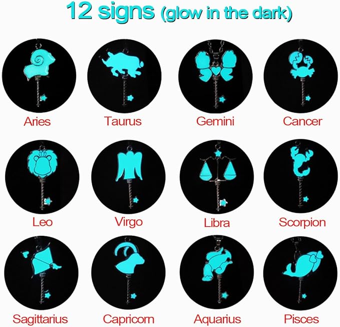 Zodiac Feather Bookmark Gifts for Women Men, Cool Metal Bookmark Glow in The Dark Pisces Bookmark, Luminous Star Sign Constellation Horoscope Bookmark Gifts