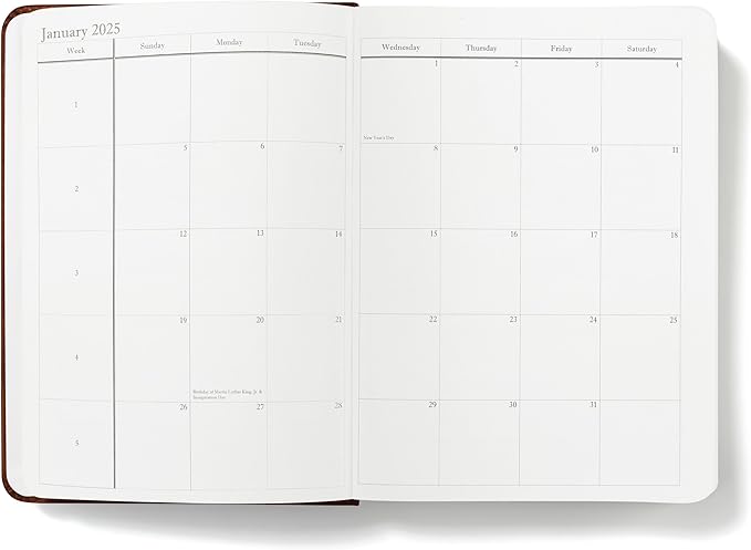 Wykeham's Executive 2025 Daily Journal Planner – Customization Available (Personalized Brown, 8.5"×5.5")