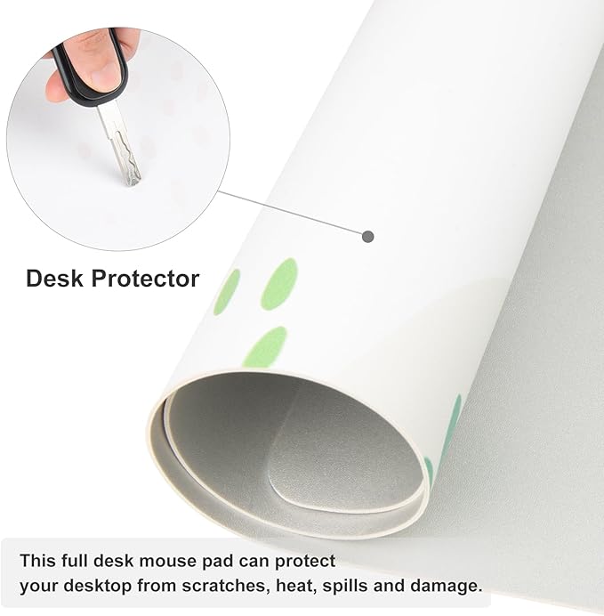 Colorful Star Abstract Boho Large Mouse Pad, Waterproof Green White Desk Mat, Double Sided Computer Gaming Mouse Pad, XXL Full Desk Mousepad Non Slip Writing Pad for School Office Home 31.5" x 15.7"