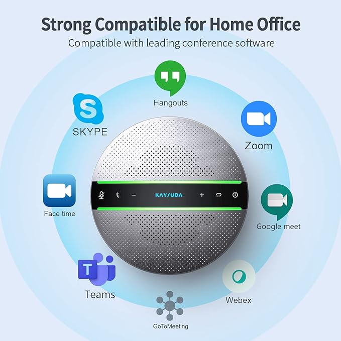 2 in 1 Daisy-Chain Conference Speaker for 12 Attendees, Each Bluetooth Speakerphone with 6 Mics, USB/Dongle/Bluetooth Connection, Compatible with Conferencing Apps for Home Office