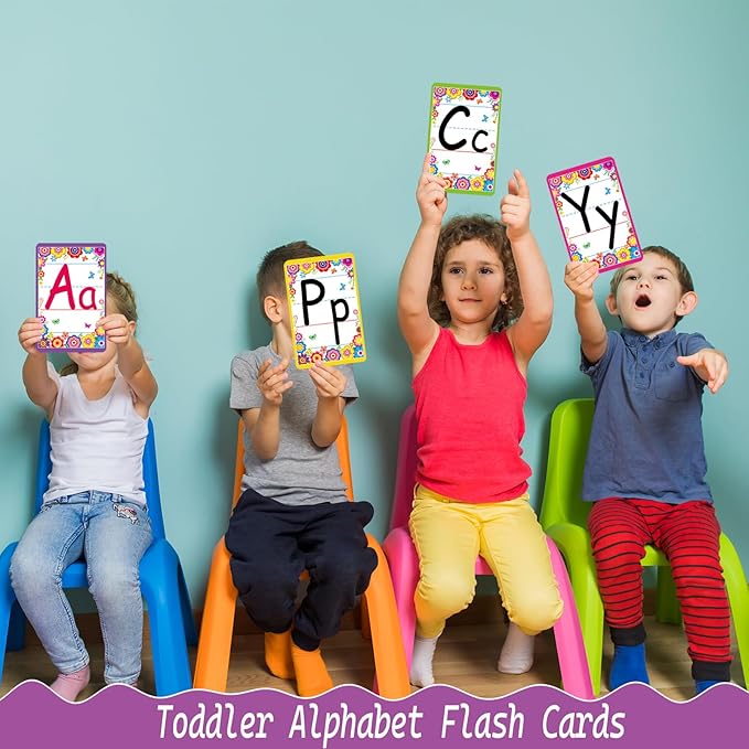 Bulletin Board Letters - ABC Alphabet Poster Classroom Decorating Set Toddler English Poster Kindergarten Elementary Classroom Nursery Home Wall Decoration（Colorful flowers）