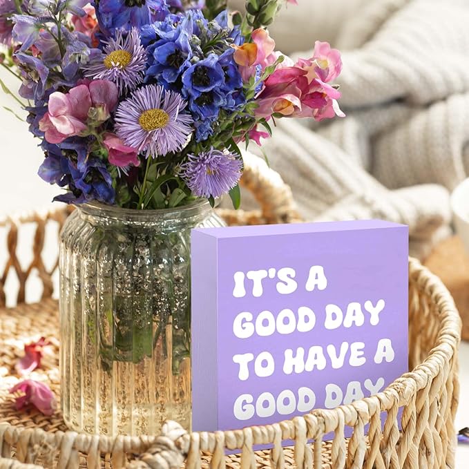 Purple Office Decor Desk Accessories Purple Gifts for Women Positive Office Decor Sign Desk Decorations for Women Home & Office Cute Desk Accessories Motivational Gifts for Women Coworker