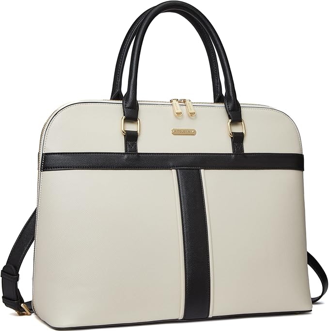 Telena Laptop Tote Bag for Women, 15.6 Inch Shoulder Tote Bag Leather Briefcase for Women, Large Capacity Handbag Bags