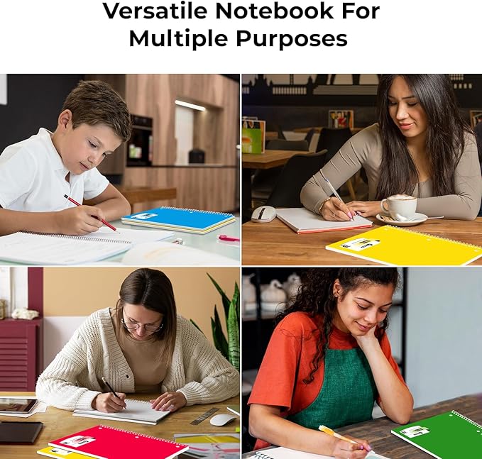 1440 Packs (Pallet) 1 Subject Notebooks, Spiral Notebook Bulk, Wide Ruled, Pallet of Notebooks, 70 Sheets (140 pages), 8 x 10-1/2",Bulk Spiral Notebooks for School & Office, 4-7 Days Transit