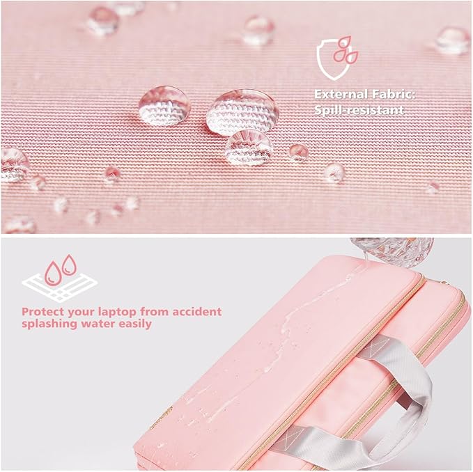KIZUNA Laptop Sleeve Case 14 Inch Computer Carrying Handbag for 15" MacBook air M2 2023/Lenovo Flex 14/IdeaPad Flex 5/15.4 MacBook Pro/HP EliteBook 840 G5/HP Pro 14 G3/Dell Latitude/Surface，Pink