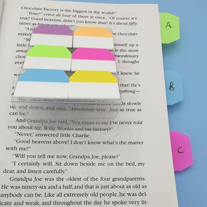 Sticky Index Tabs 1 Inch Page Markers Flags Page Notes Sticker Page Tabs Sticky Tabs for Binders Bookmarks Notebooks File (1200Pieces)