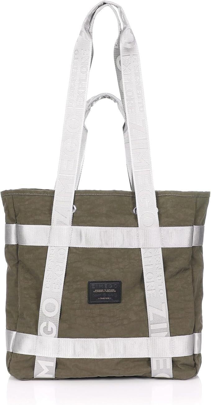 ZIMEGO Unisex Two-Tone Gym Tote Bag - Stylish Everyday Travel Tote with Double Top Handles