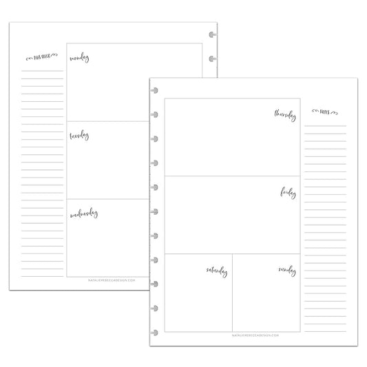 BetterNote Horizontal Undated Calendar Refill Pages for Disc Notebook, fits The Happy Planner, Discbound Levenger Circa, Staples Arc, TUL (Whimsy- 12 months, 11-Disc, 8.5"x11")