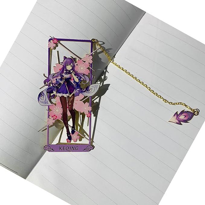 Tartaglia Bookmark with Chain Original Genshin Impact Metal Bookmark - Collect All Your Favorite Characters!