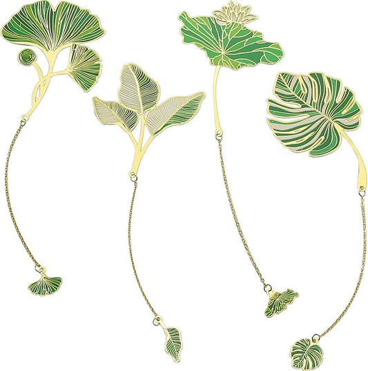 4 Pack Metal Bookmark, Very Suitable for Women Metal Bookmarks, Beautiful Metal Leaf Bookmark, Metal Bookmarks Gifts, Suit Book Fans, Book Lovers, Writers, Readers, Teenagers, Bookmark