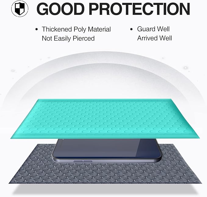 UCGOU Bubble Mailers 8.5x12 Inch Teal 25 Pack Usable Size 8.5x11 Poly Padded Envelopes #2 Medium Mailing Opaque Packaging Postal Self Seal Waterproof Boutique Shipping Bags for Clothes Makeup
