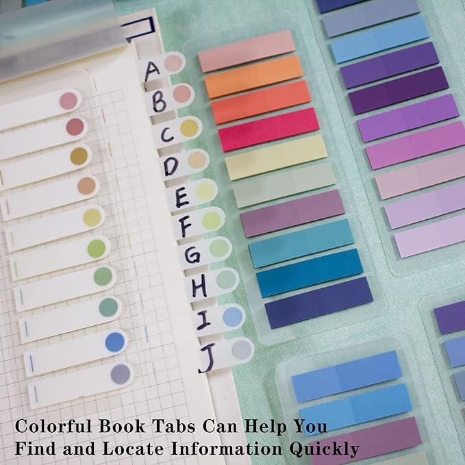 ELII Sticky Tabs 2400pcs - Colored Writable & Repositionable Page Markers