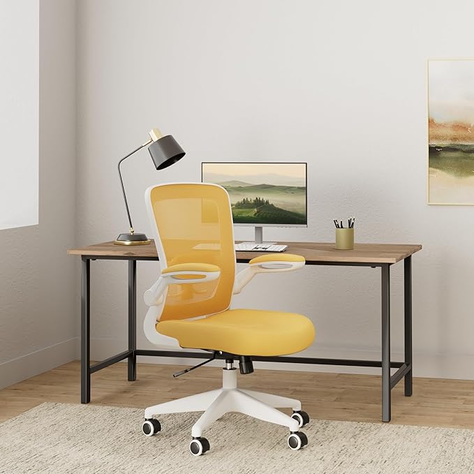 FelixKing Office Chair, Ergonomic Desk Chair Breathable Mesh Chair with Adjustable High Back Lumbar Support Flip-up Armrests, Executive Rolling Swivel Comfy Task Computer Chair for Home Office