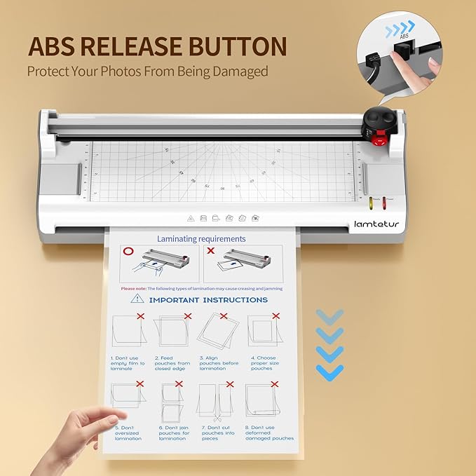 Laminator Machine 11X17 with 70 Letter Size Laminating Sheets for A3/A4/A6, 13Inch Wide Thermal Hot&Cold Lamination laminated 3-5mil for Office Home School Teacher Use,With Paper Cutter,Corner Rounder