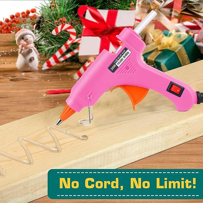 Mini Hot Glue Gun 10pcs Glue Stick Hot Glue Gun Set for Quick Fix Artist DIY Art Home 20w Pink