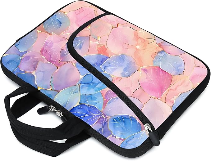 11.6-12.2 inches Laptop Sleeve Chromebook Case Ultrabook Case Notebook Sleeve Tablet Case Neoprene Handle Sleeve for Men Women, Two Pockets(Leaf)