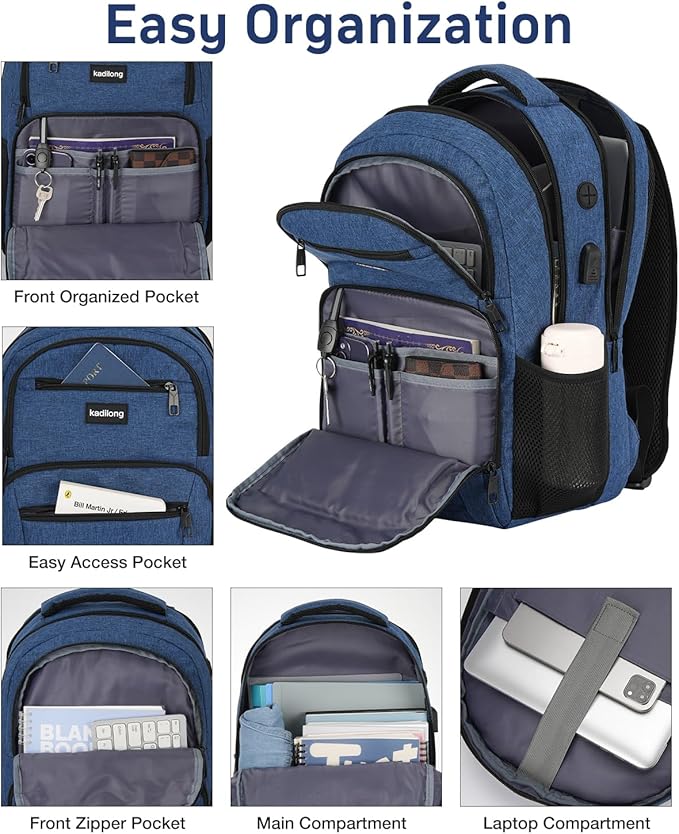 School Backpacks for Teen Boys Bookbag with Laptop Compartment,Back Pack for Men Water Resistant Schooler with USB Charging Port,Morrales Knapsack for Business College High School