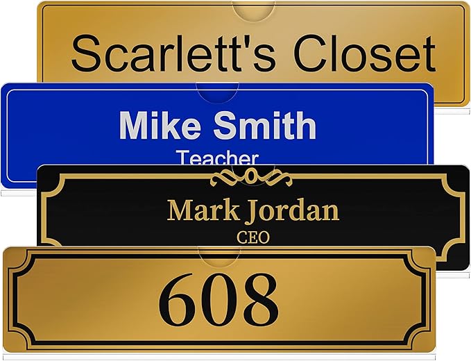 Acrylic Wall Name Plate Holder, Office Name Plate with Adhesive Tapes, Door Name Plate Wall Nameplate Clear Sign Holder Frame, 2"x8", 40 Pack