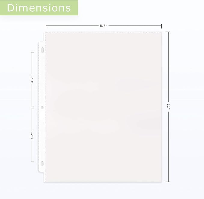 Office Werks 500 Pack of Heavyweight Sheet Protectors, 8.5" X 11" Heavy Duty Clear, Plastic Sheet Sleeves for 3 Ring Binder, Durable Top Loading Paper Protector with Reinforced Holes, Archival Safe