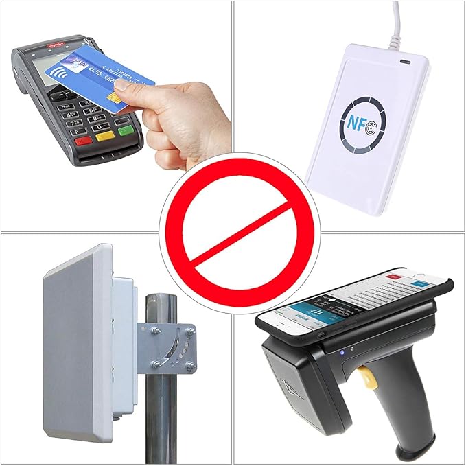 5Pcs RFID Blocking Card, Protection Entire Wallet and Purse Shield, Contactless NFC Bank Debit Credit Card Protector Blocker (Blue)