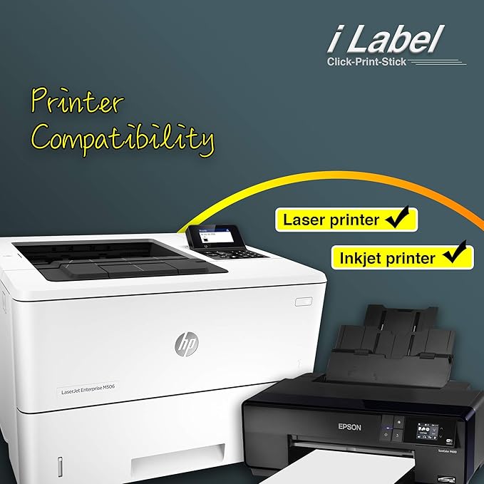 24UP 1.5" x 1.5" Square Labels for Laser & Inkjet Printers[50 Sheets,1200 Labels]