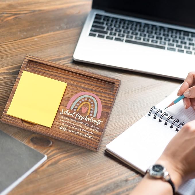 School Psychologist Gifts Sticky Note Holder, School Psych Gift Thank You Appreciation Gifts for School Counselor Therapist Guidance, School Psychology Week Gift Self-Stick Note Pad Holders TZP62