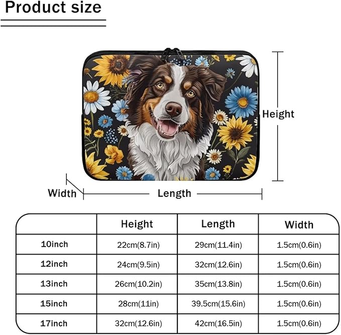 Bernese Mountain Dog Printed Computer Bags for Laptops, Sunflower Daisy Printed 13 Inch Laptop Bag Laptop Briefcase Travel Case for Women Men Teens, Compatible with Most Laptops
