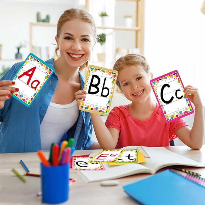 Bulletin Board Letters - ABC Alphabet Poster Classroom Decorating Set Toddler English Poster Kindergarten Elementary Classroom Nursery Home Wall Decoration（Multicolored Confetti）