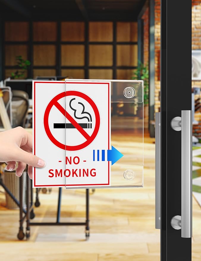 NIUBEE Acrylic Window Sign Holder with Suction Cup 8.5 X 11, Clear Acrylic Frames Glass Door Wall Mount Advertising Signage Sign Holder for Mall, Office, Home, Store, Restaurant(2 PACK)