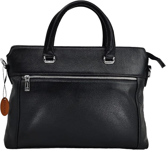 Genuine Leather Men’s Hand Bag, 14.5 inches Laptop BagBusiness Briefcase, Travel Crossbody Bag
