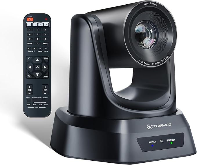 20X Optical Zoom PTZ Camera HDMI IP Live Streaming SDI USB3.0 1080P 60fps PoE Supports for Church Services Worship Education Video Conference with OBS vMix Wirecast Zoom Skype and More