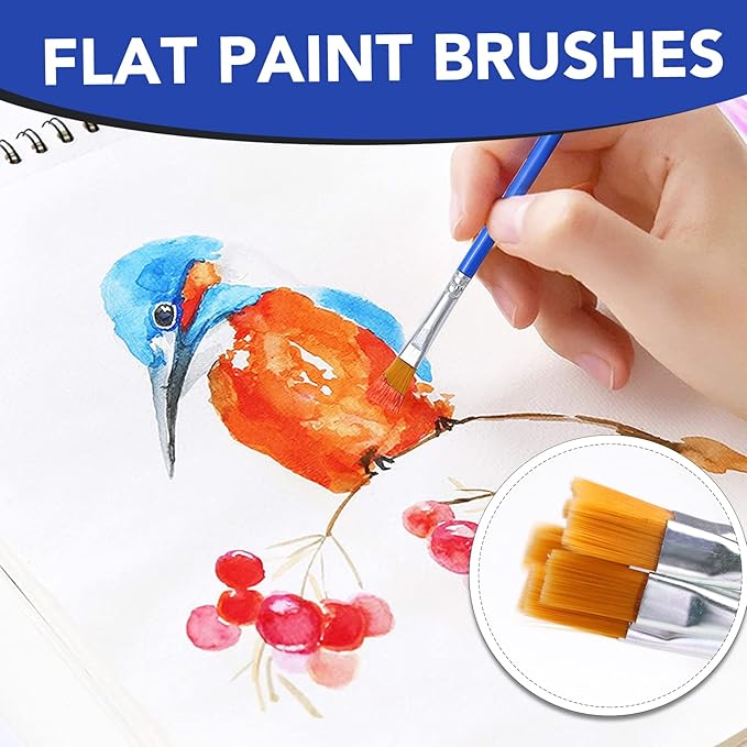 AROIC Paint Brushes Set,110 pcs Nylon Hair Brushes for Acrylic Oil Watercolor Artist Professional Painting Kits